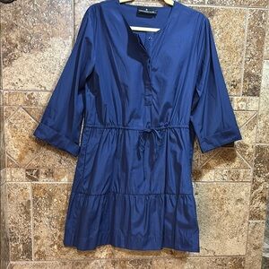 Tuckernuck Blue V-Neck Ruffled Dress